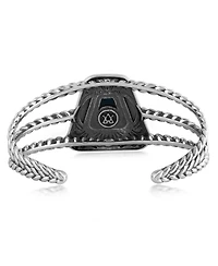 Sterling Silver Black Onyx Trapezoid Cuff Bracelet, Large