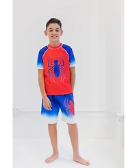 Spider-Man Toddler Boys Upf 50+ Rash Guard and Swim Trunks Outfit Set