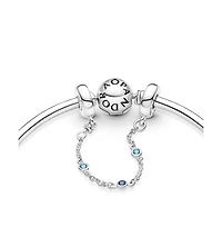 Pandora Triple Blue Stone Safety Chain Charms