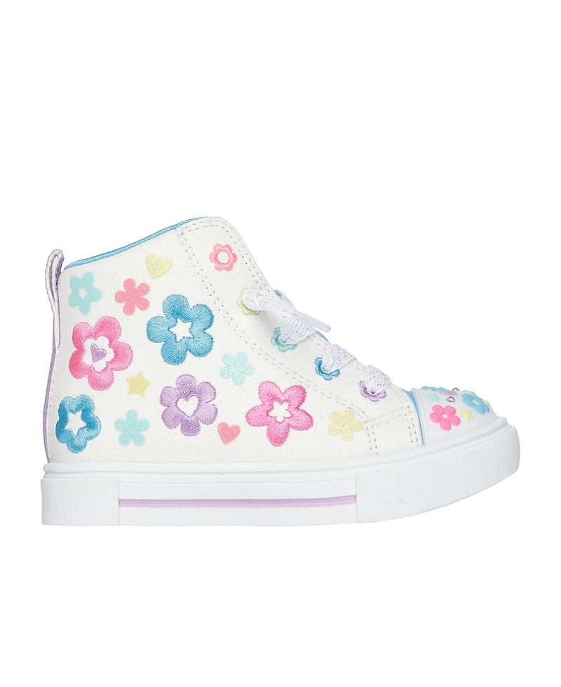 Skechers Toddler Girls Twinkle Toes: Sparks - Super Blossom High Top Light-Up Casual Sneakers from Finish Line