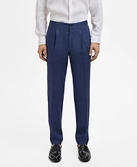 Mango Men's Salerno Linen Slim-Fit Suit Pants