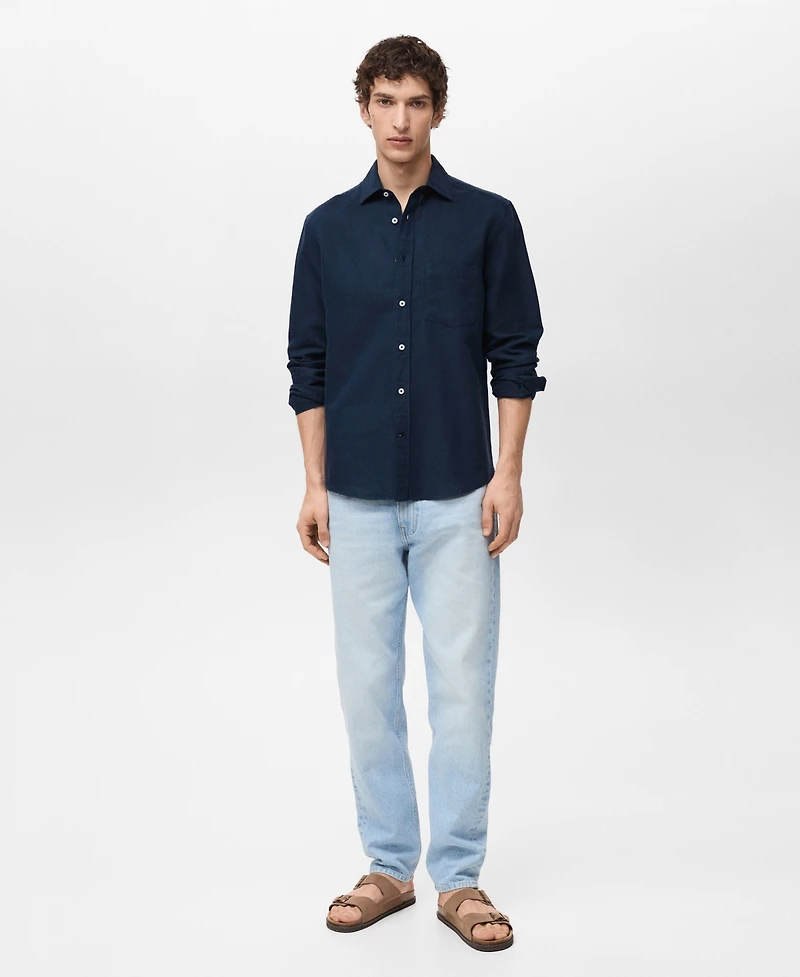 Mango Men's Classic-Fit Linen Shirt