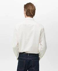 Mango Men's Slim-Fit Striped Seersucker Shirt