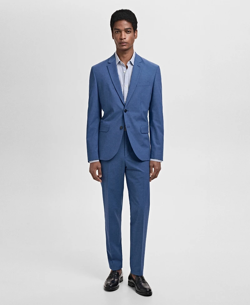 Mango Men's Cotton Slim-Fit Striped Shirt