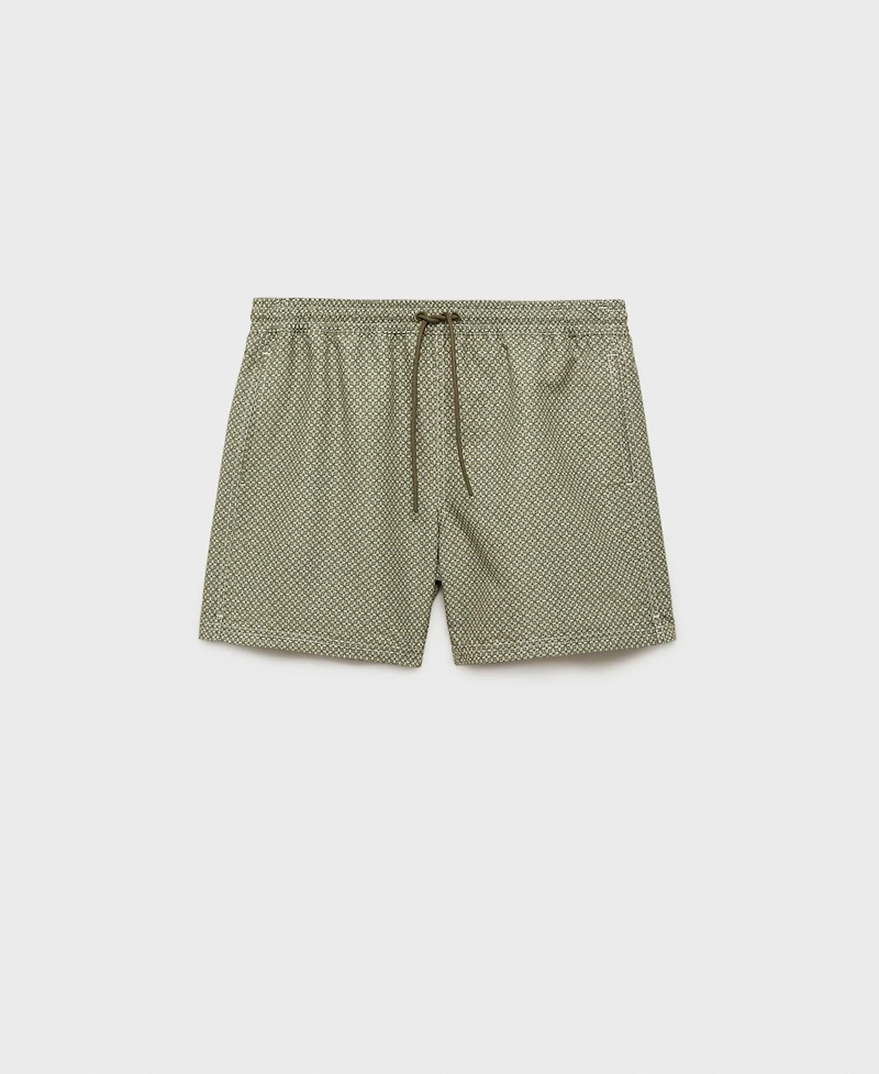 Mango Men's Geometric-Print Swim Trunks