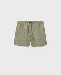 Mango Men's Geometric-Print Swim Trunks