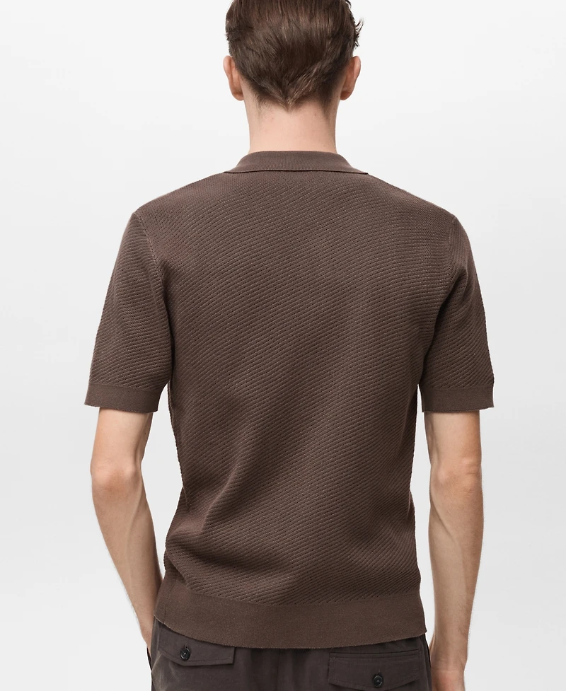 Mango Men's Openwork Knit Structured Shirt