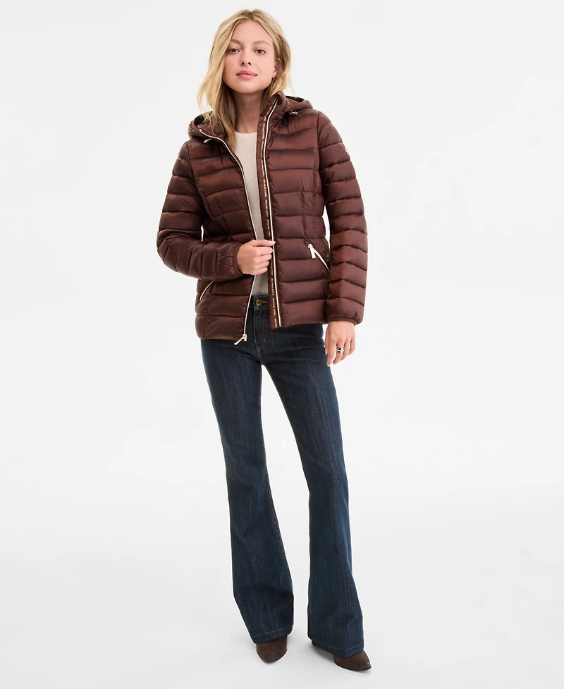 Michael Kors Women's Hooded Shine Packable Puffer Coat, Exclusively at Macy's