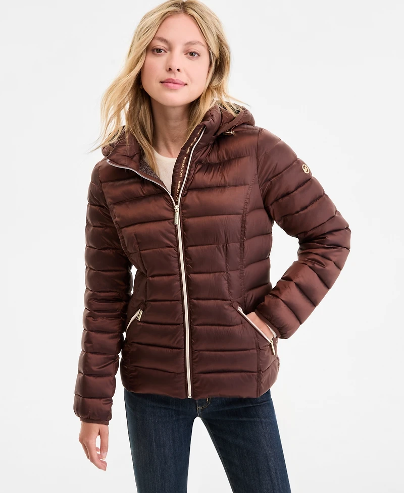 Michael Kors Women's Hooded Shine Packable Puffer Coat, Exclusively at Macy's