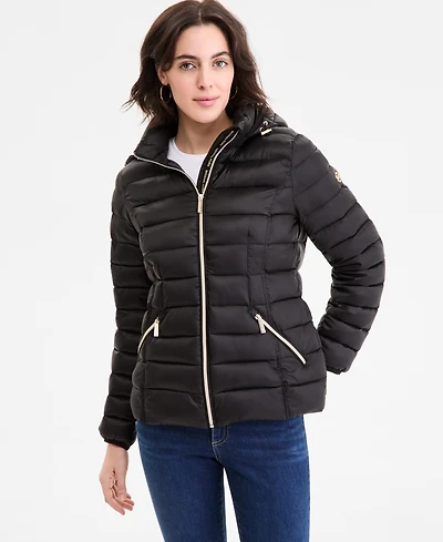 Michael Kors Women's Hooded Shine Packable Puffer Coat, Exclusively at Macy's
