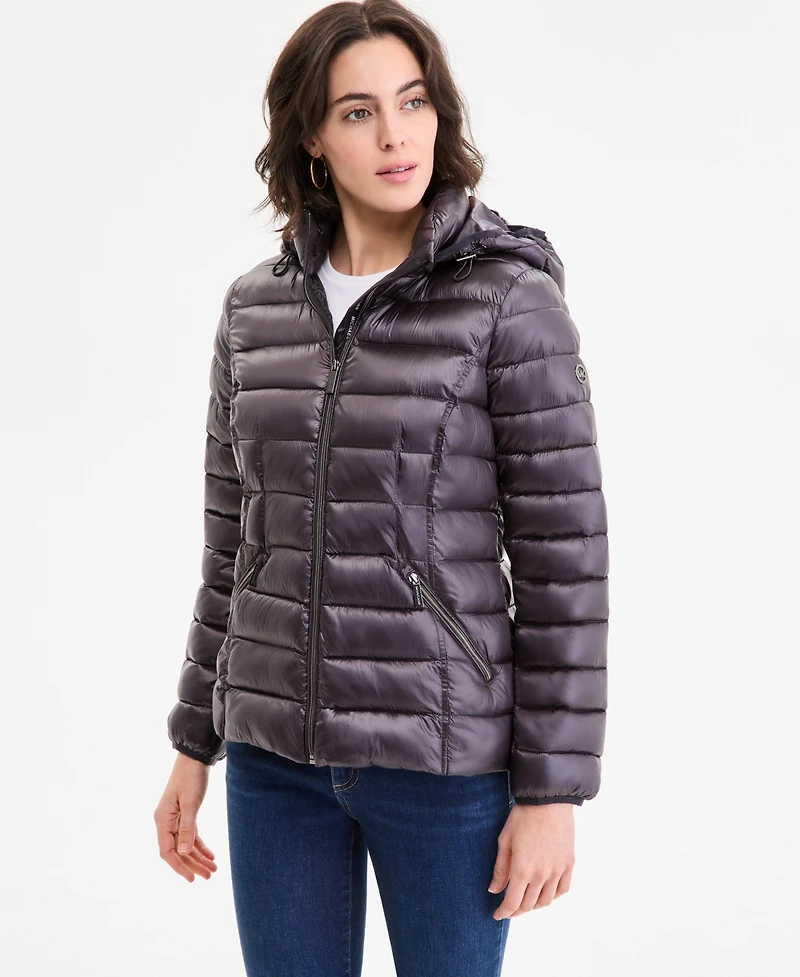 Michael Kors Women's Hooded Shine Packable Puffer Coat, Exclusively at Macy's