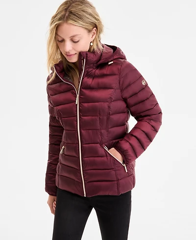 Michael Kors Women's Hooded Shine Packable Puffer Coat, Exclusively at Macy's