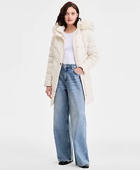 Michael Kors Women's Faux-Fur-Trim Hooded Puffer Coat, Exclusively at Macy's