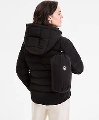 Michael Kors Petite Hooded Packable Puffer Coat, Exclusively at Macy's