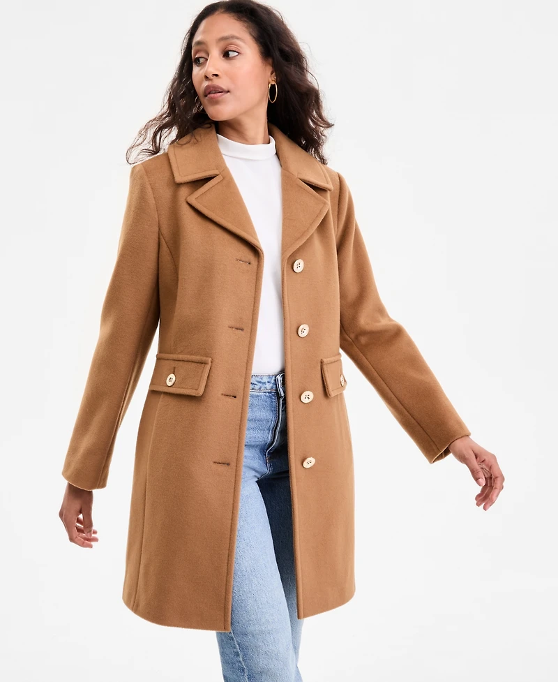 Michael Kors Women's Collared Button-Front Coat, Exclusively at Macy's