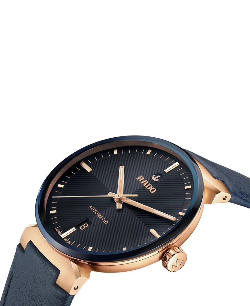 Rado Unisex Swiss Automatic Florence Blue Leather Strap Watch 39mm