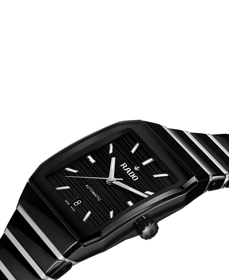 Rado Women's Swiss Automatic Anatom Stainless Steel & Black Ceramic Bracelet Watch 33mm