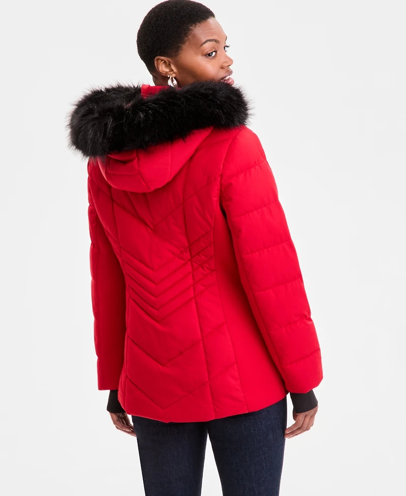 Michael Kors Women's Faux-Fur-Trim Hooded Puffer Coat, Exclusively at Macy's