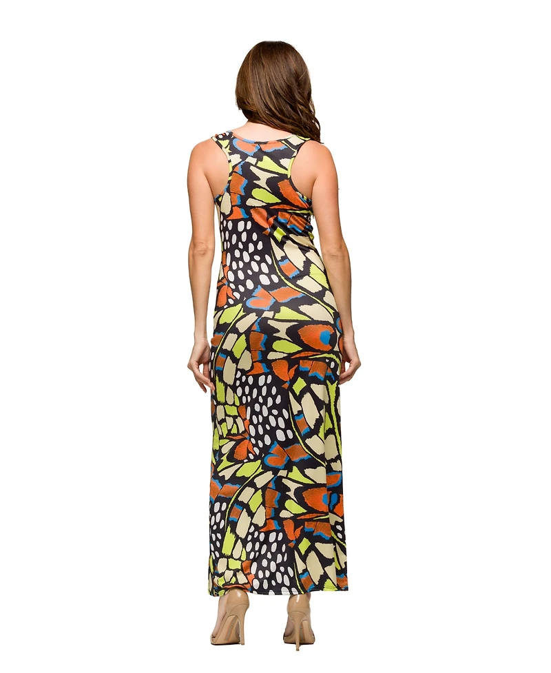 24seven Comfort Apparel Women's Razorback Tank Casual Maxi Dress