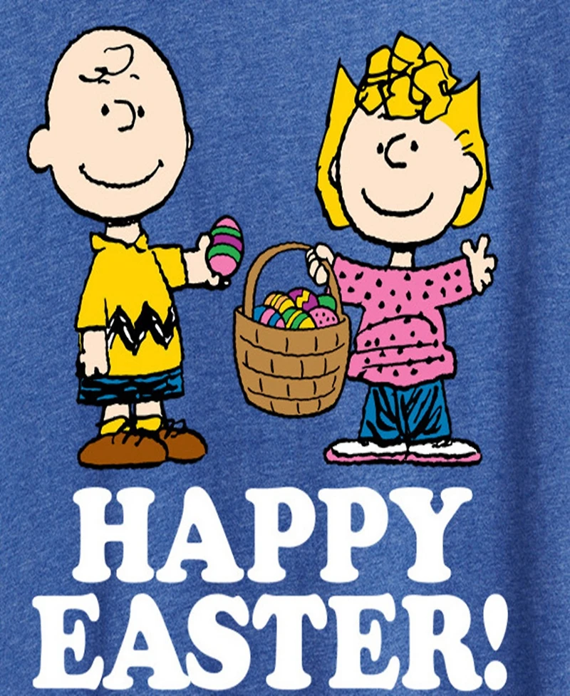 Hybrid Apparel Plus Peanuts Happy Easter Graphic Crew Neck T-Shirt