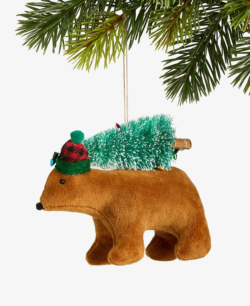 Holiday Lane Tiny Tidings Tree-Toting Bear Ornament, Macy's Exclusive