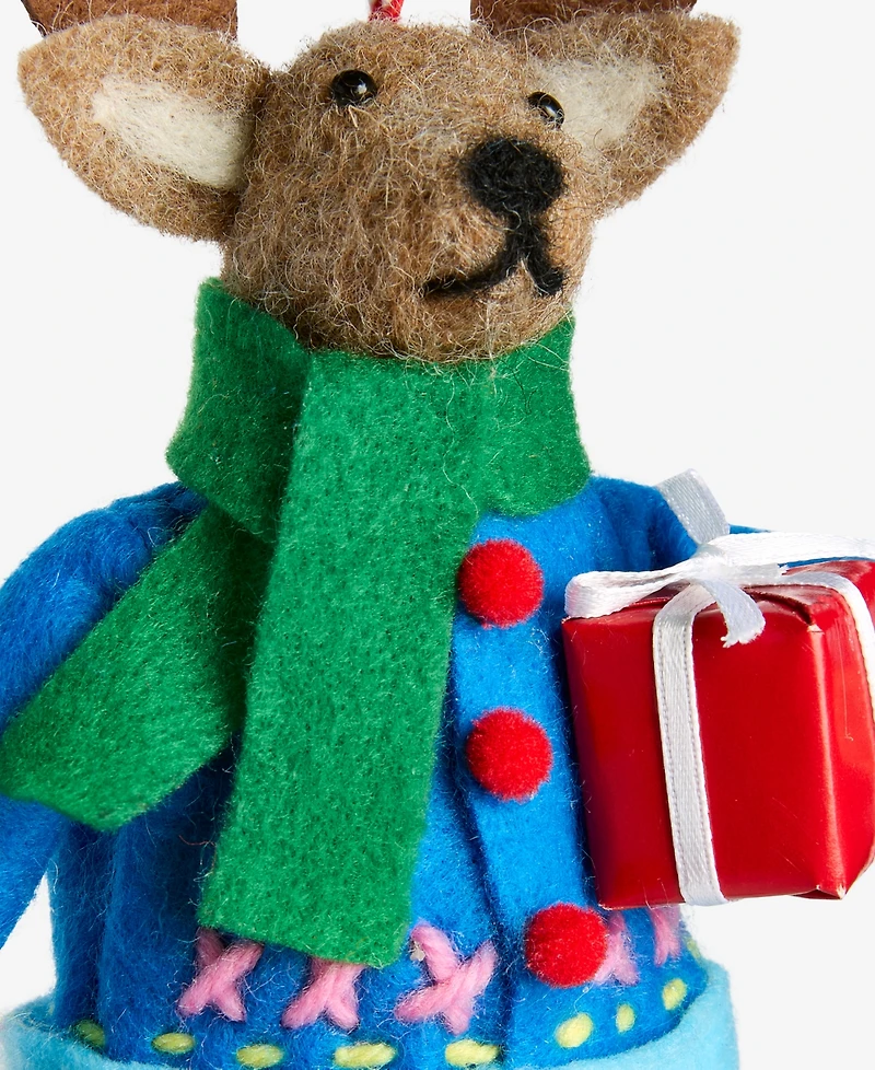 Holiday Lane Tiny Tidings Gift-Bearing Moose Ornament, Macy's Exclusive