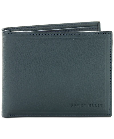 Perry Ellis Portfolio Men's Outlined Pebble Bifold Wallet