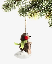 Holiday Lane Tiny Tidings Wool Hedgehog Ornament, Macy's Exclusive