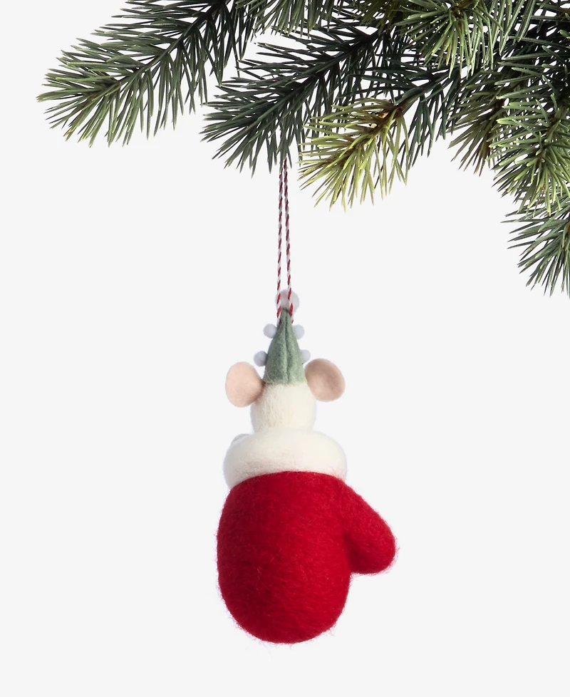 Holiday Lane Tiny Tidings Felted Mitten Mouse Ornament, Macy's Exclusive
