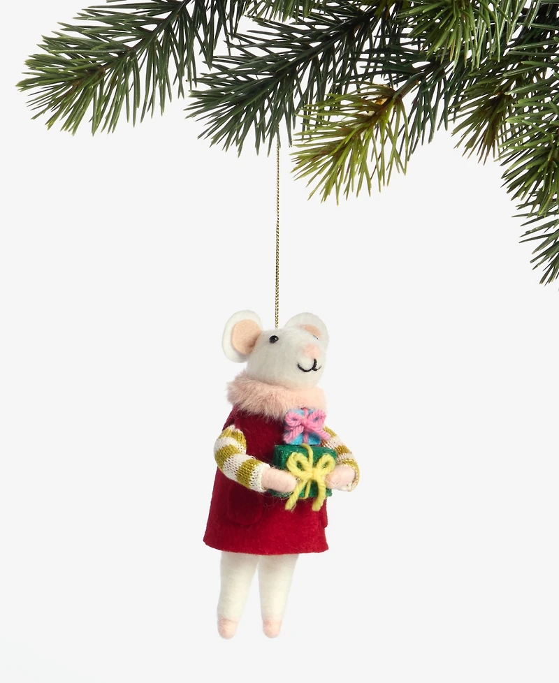 Holiday Lane Tiny Tidings Felted Mouse with Gift Ornament, Macy's Exclusive