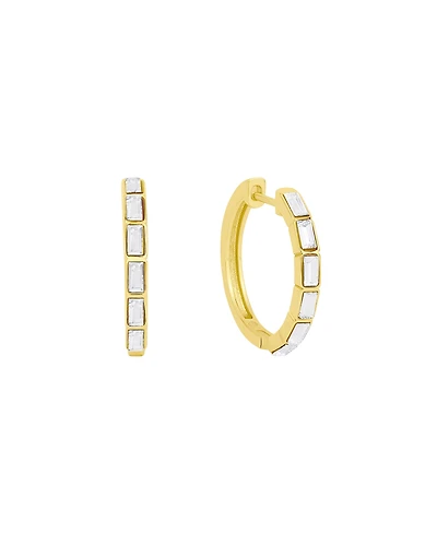 And Now This Crystal Baguette Hinged Hoop Earrings