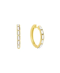 And Now This Crystal Baguette Hinged Hoop Earrings