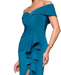 Xscape Women's Faile Satin Off-The-Shoulder Gown
