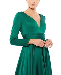 Mac Duggal Women's Ieena Long Sleeve A Line Midi Dress