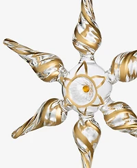 Holiday Lane Blessed Glass Gold-Tone Striped Finial Ornament, Macy's Exclusive