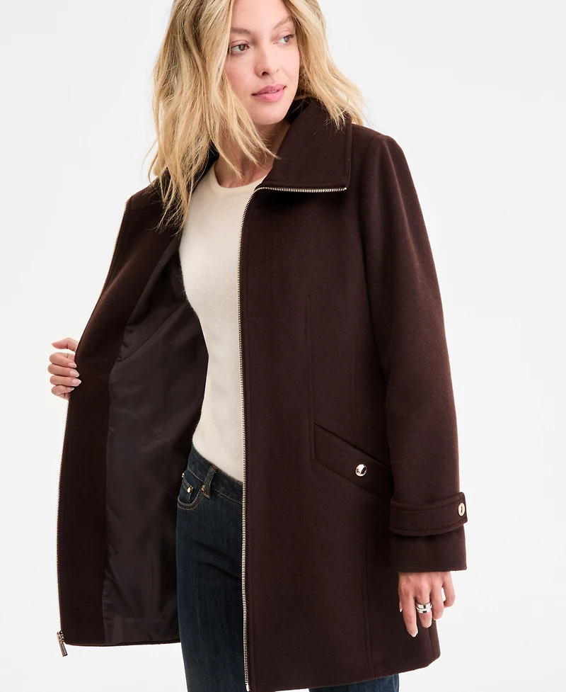 Michael Michael Kors Women's Collared Zip-Front Coat