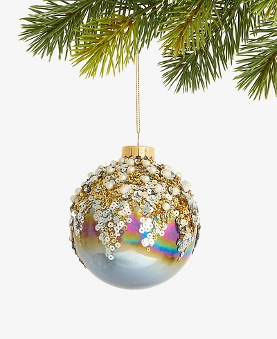 Holiday Lane Enchanted Forest Glass Embellished Ball Ornament, Macy's Exclusive