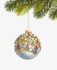 Holiday Lane Enchanted Forest Glass Embellished Ball Ornament, Macy's Exclusive