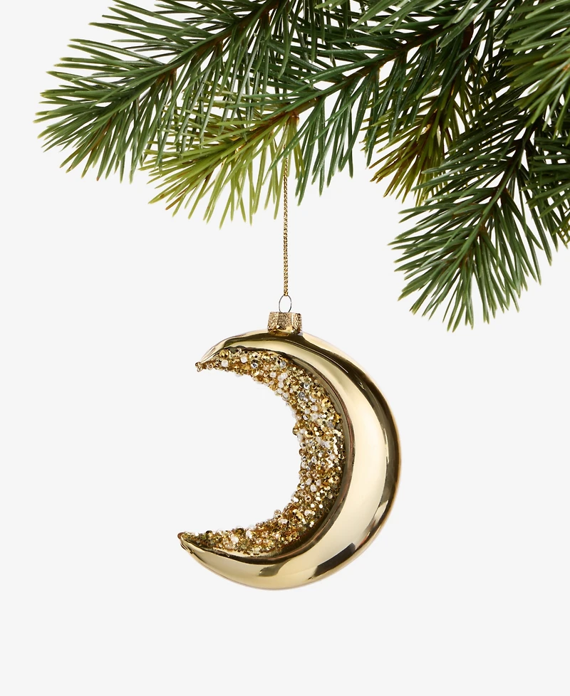 Holiday Lane Enchanted Forest Glass Moon Ornament, Macy's Exclusive