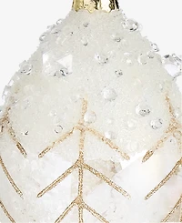 Holiday Lane Iced Delight Glass Frosted Drop Ornament, Macy's Exclusive
