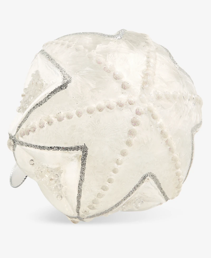 Holiday Lane Iced Delight Glass White Beaded Ball Ornament, Macy's Exclusive