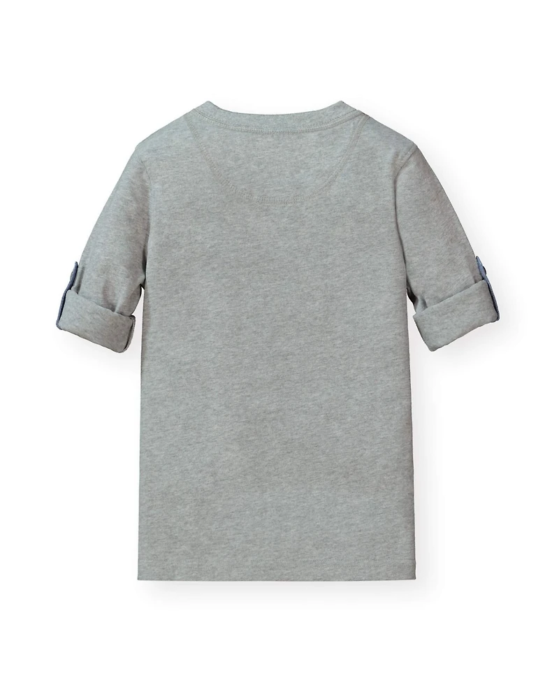 Hope & Henry Boys Henley Tee with Rolled Sleeves
