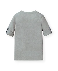Hope & Henry Boys Henley Tee with Rolled Sleeves