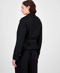 Maralyn & Me Juniors' Cropped Trench Coat, Exclusively at Macy's