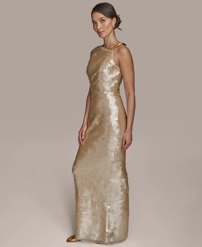Donna Karan New York Women's Sequin Sleeveless Evening Gown