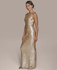Donna Karan New York Women's Sequin Sleeveless Evening Gown