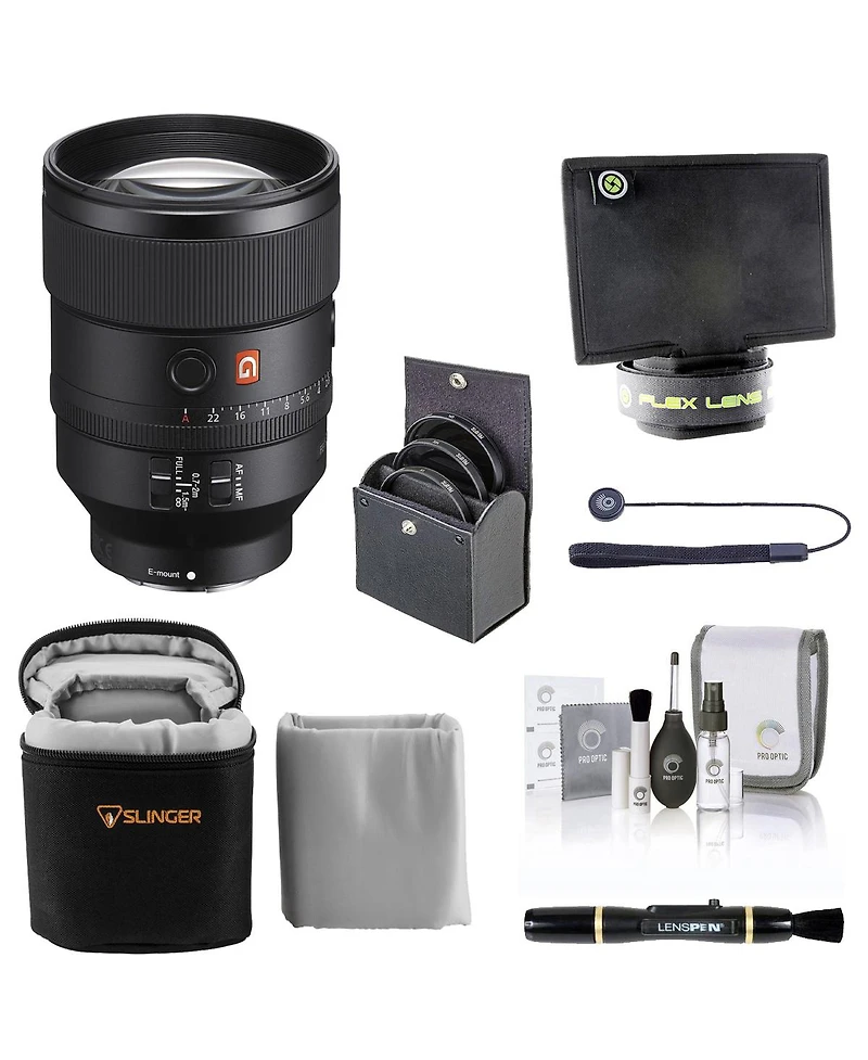 Sony Fe 135mm F1.8 Gm Lens for Sony E, Bundle with ProOptic 82mm Filter Kit, Flex Lens Shade, Soft Lens Case, Lens Cleaner, Cleaning Kit, Universal Le