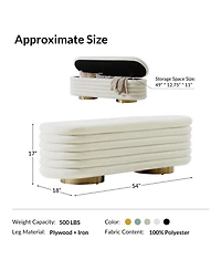 Rupert Bench with Gold-finished Metal Legs