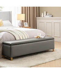Flora Modern 60" Wide Storage Bench with Two Ottomans