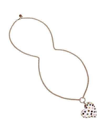 Betsey Johnson Faux Stone Heart Pendant Necklace